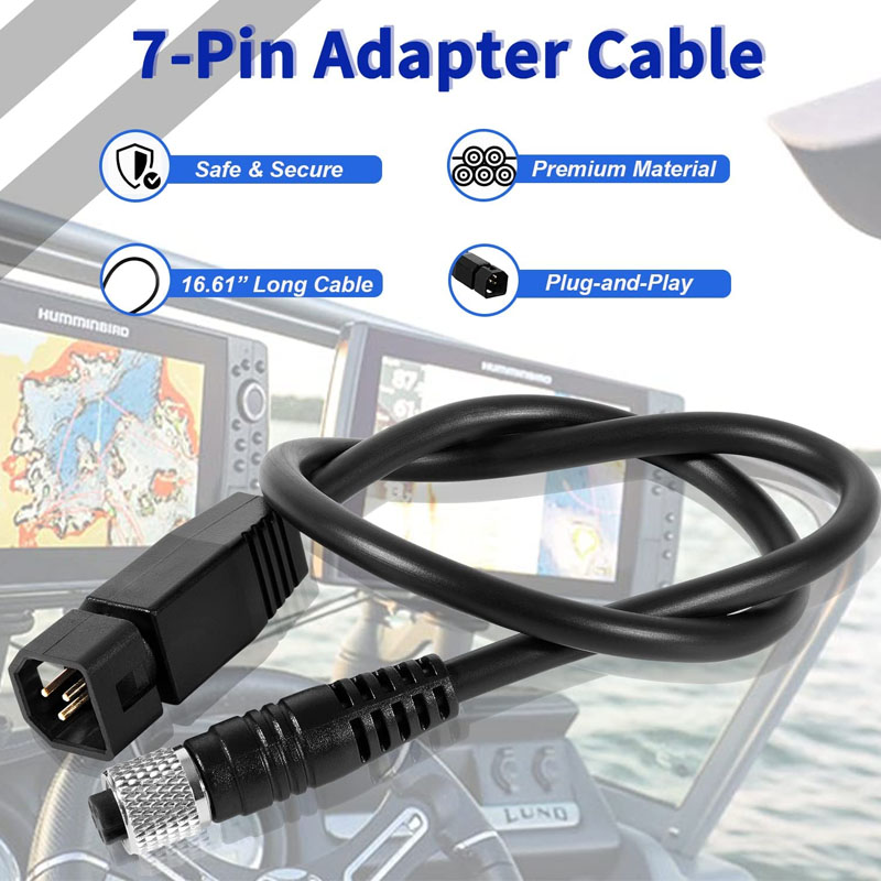 Fish Finder Transducer - Evrensel Sonar Dönüştürücü Adaptör Kablosu, Siyah