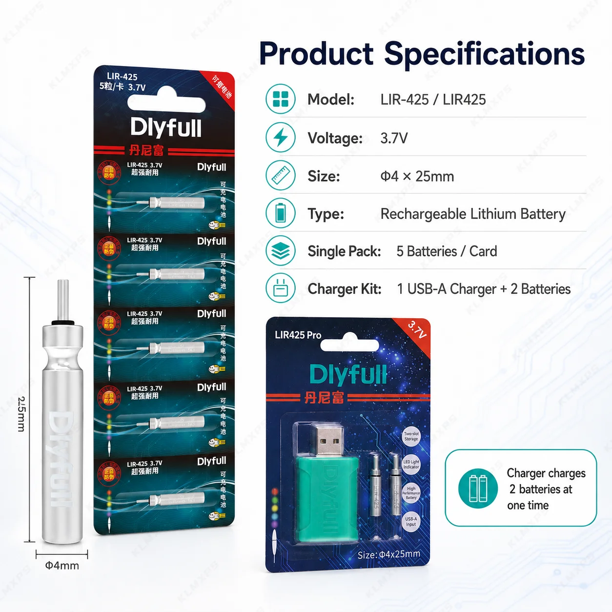 LIR425 3.7V Şarj Edilebilir Li - Fish Finder Charger incelemesi ve fiyatı